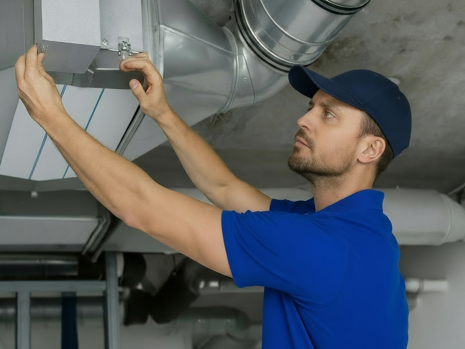 Dryer vent cleaning Fort Worth technician inspecting exterior vent with specialized equipment